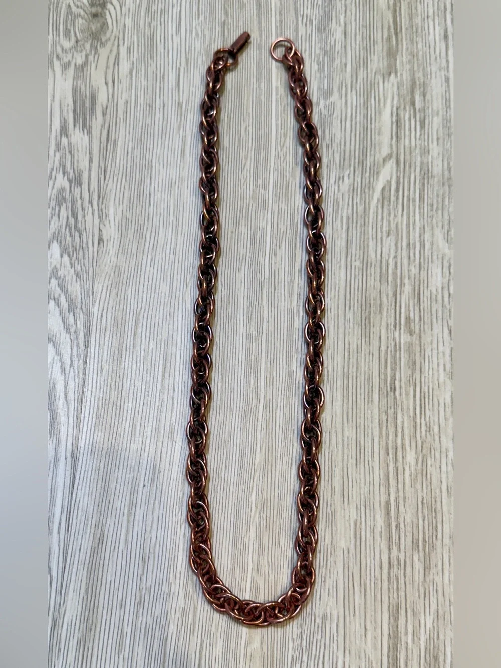 Vintage Copper Links Necklace 19”